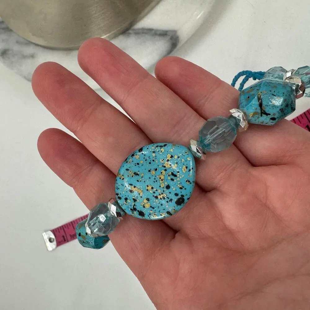 Mermaidcore blue beaded necklace